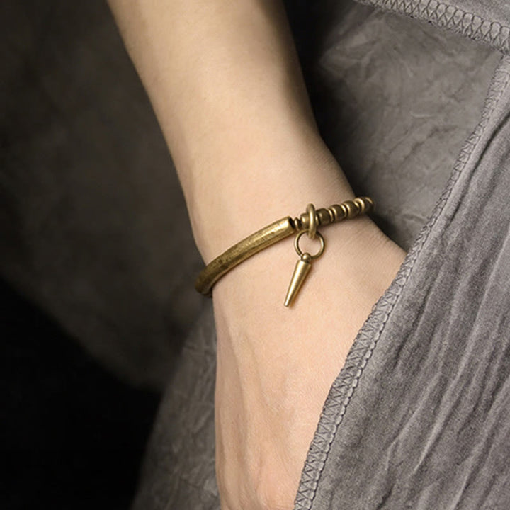 Buddha Stones Copper Brass Balance Wealth Simple Bracelet - image 9
