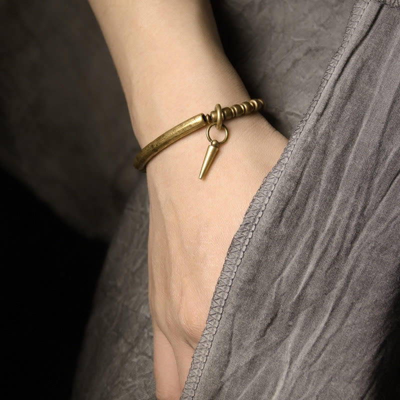 Buddha Stones Copper Brass Balance Wealth Simple Bracelet - image 3