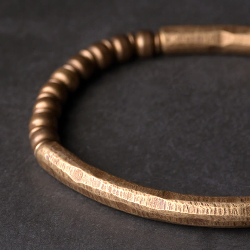 Buddha Stones Copper Brass Balance Wealth Simple Bracelet - image 2