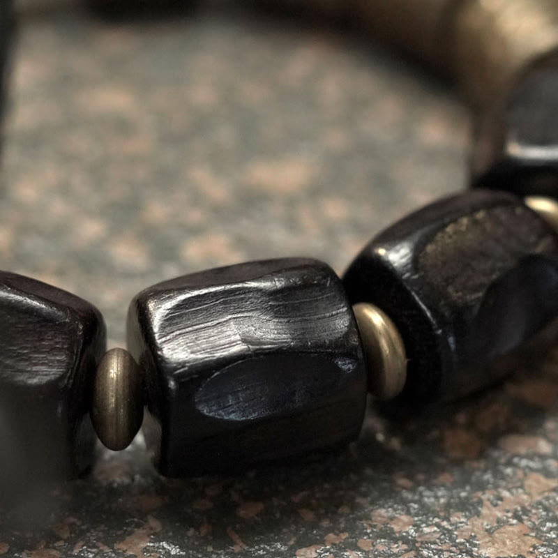 Buddha Stones Vintage Peace Ebony Wood Copper Beads Bracelet - image 17