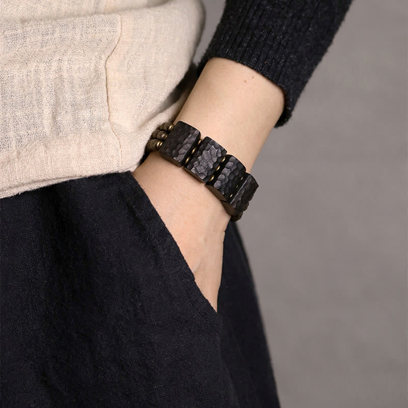 Buddha Stones Vintage Peace Ebony Wood Copper Beads Balance Bracelet - image 10