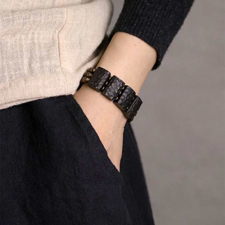 Buddha Stones Vintage Peace Ebony Wood Copper Beads Balance Bracelet - image 10