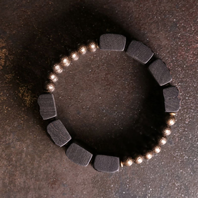 Buddha Stones Vintage Peace Ebony Wood Copper Beads Balance Bracelet - image 7