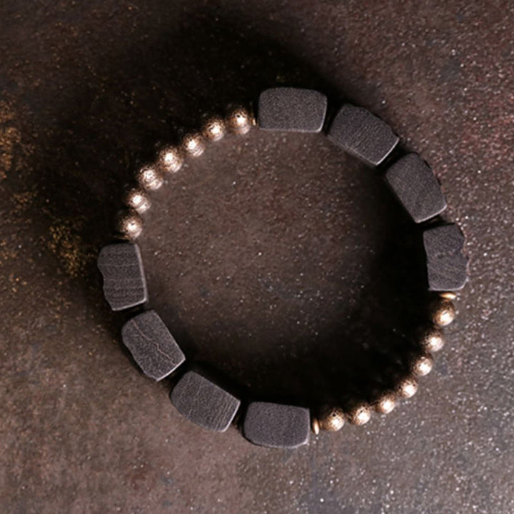 Buddha Stones Vintage Peace Ebony Wood Copper Beads Balance Bracelet - image 7