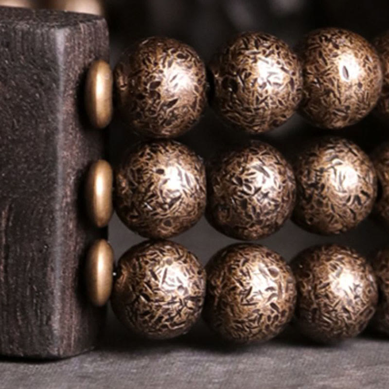Buddha Stones Vintage Peace Ebony Wood Copper Beads Balance Bracelet - image 8