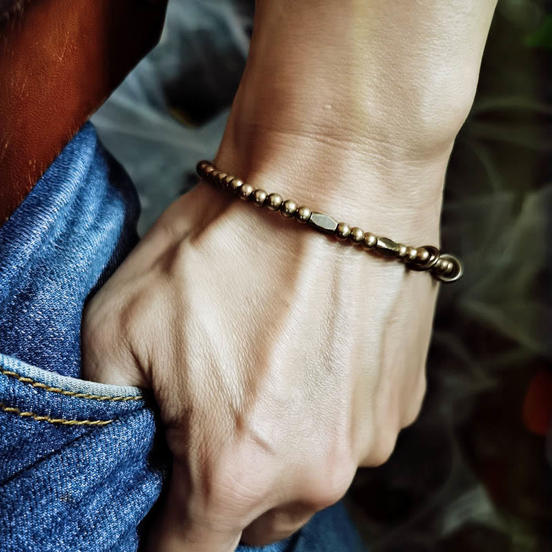 Buddha Stones Wealth Self Care Copper Brass Beads Design Couple Bracelet - image 4
