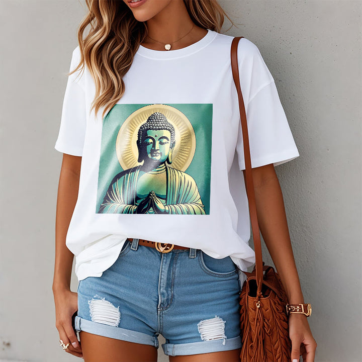 Buddha Stones Aura Green Buddha Tee T-shirt - image 4