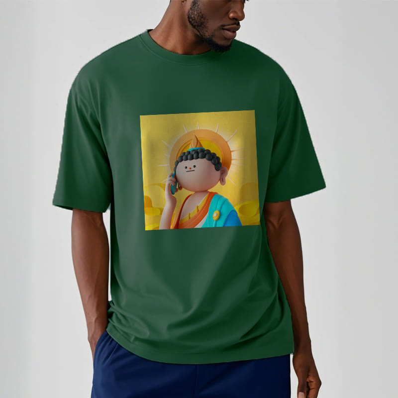 Buddha Stones Buddha Picks Up The Phone Tee T-shirt - image 10