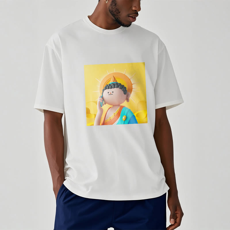 Buddha Stones Buddha Picks Up The Phone Tee T-shirt - image 1