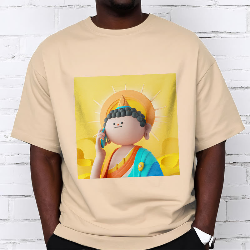 Buddha Stones Buddha Picks Up The Phone Tee T-shirt - image 8