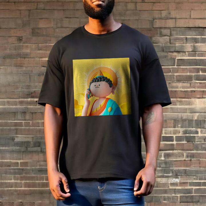 Buddha Stones Buddha Picks Up The Phone Tee T-shirt - image 5