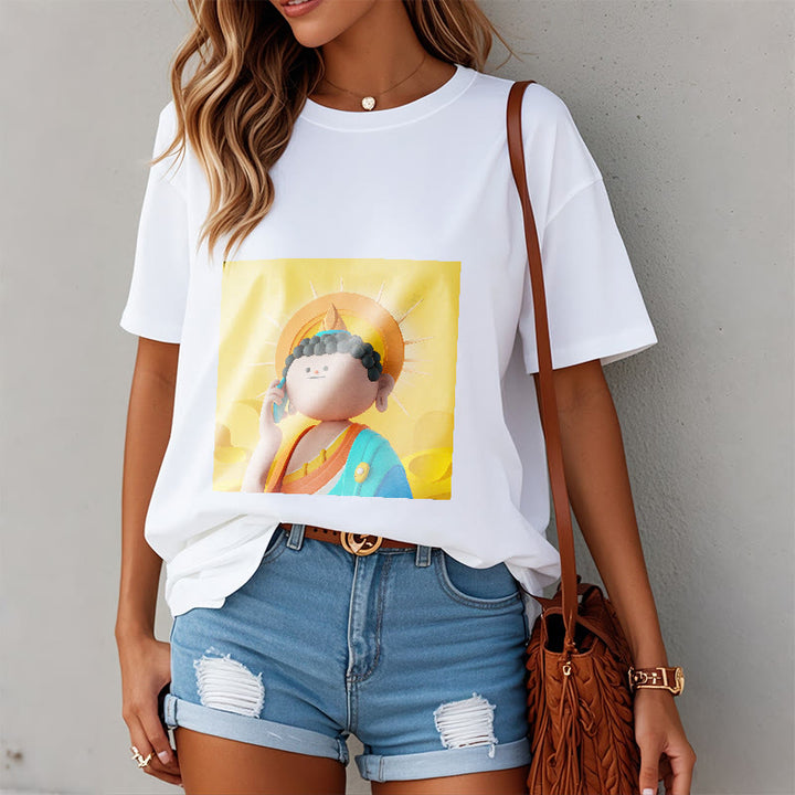 Buddha Stones Buddha Picks Up The Phone Tee T-shirt - image 2