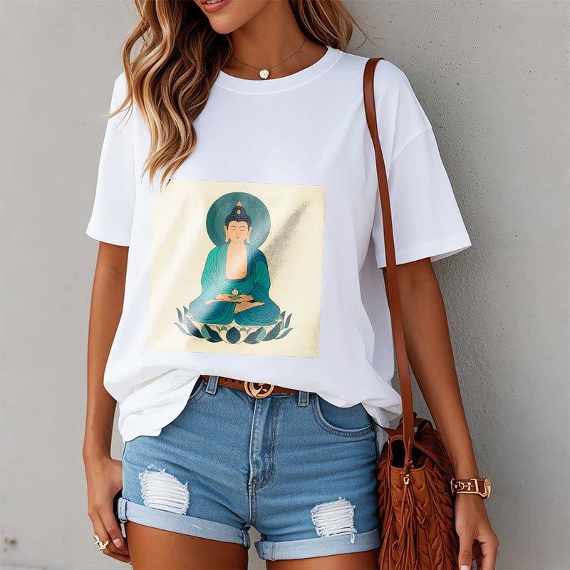 Buddha Stones Lotus Meditation Buddha Tee T-shirt - image 5