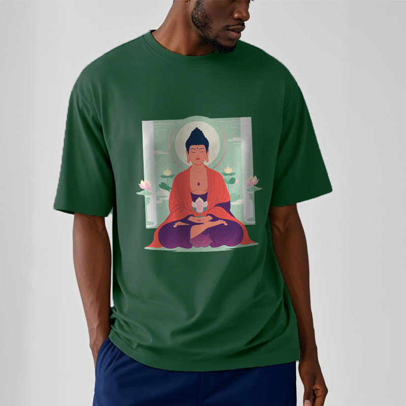 Buddha Stones Lotus Meditation Buddha Tee T-shirt - image 4