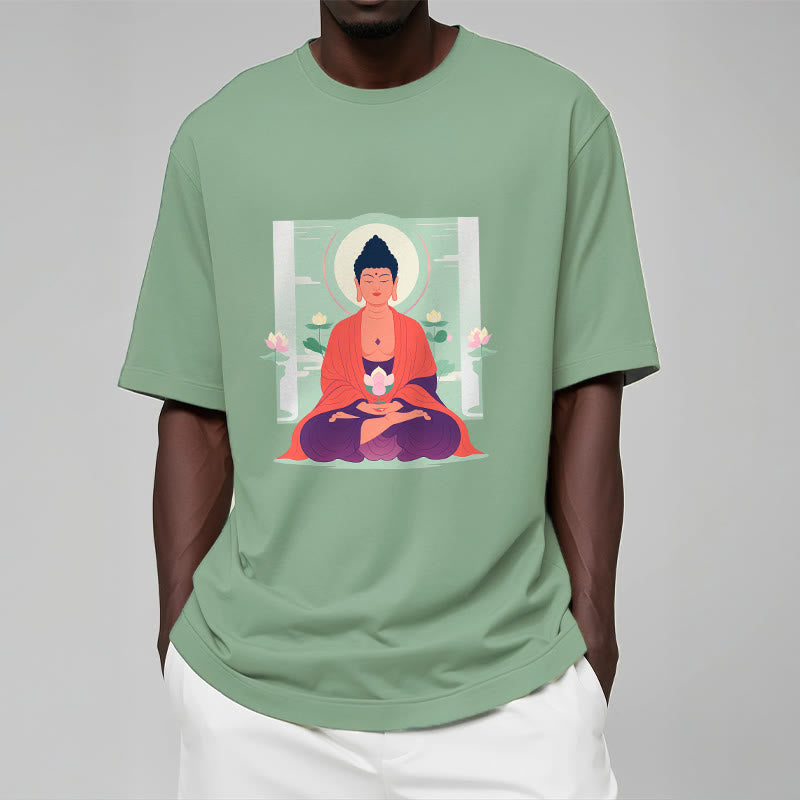 Buddha Stones Lotus Meditation Buddha Tee T-shirt - image 15