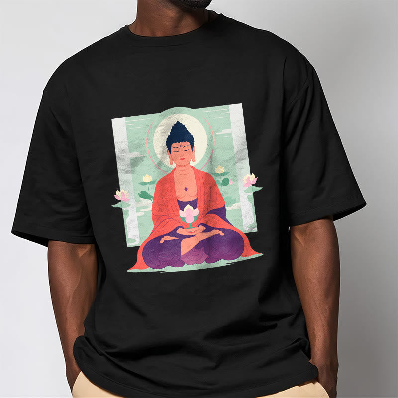 Buddha Stones Lotus Meditation Buddha Tee T-shirt - image 7