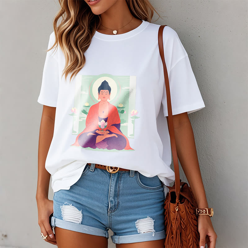 Buddha Stones Lotus Meditation Buddha Tee T-shirt - image 1
