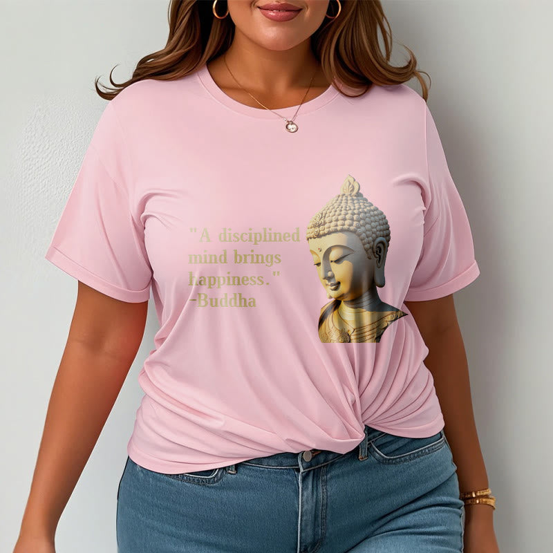 Buddha Stones A Disciplined Mind Brings Happiness Buddha Tee T-shirt - image 11