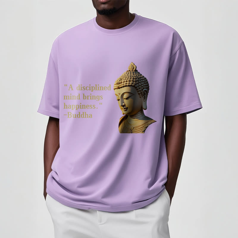Buddha Stones A Disciplined Mind Brings Happiness Buddha Tee T-shirt - image 13