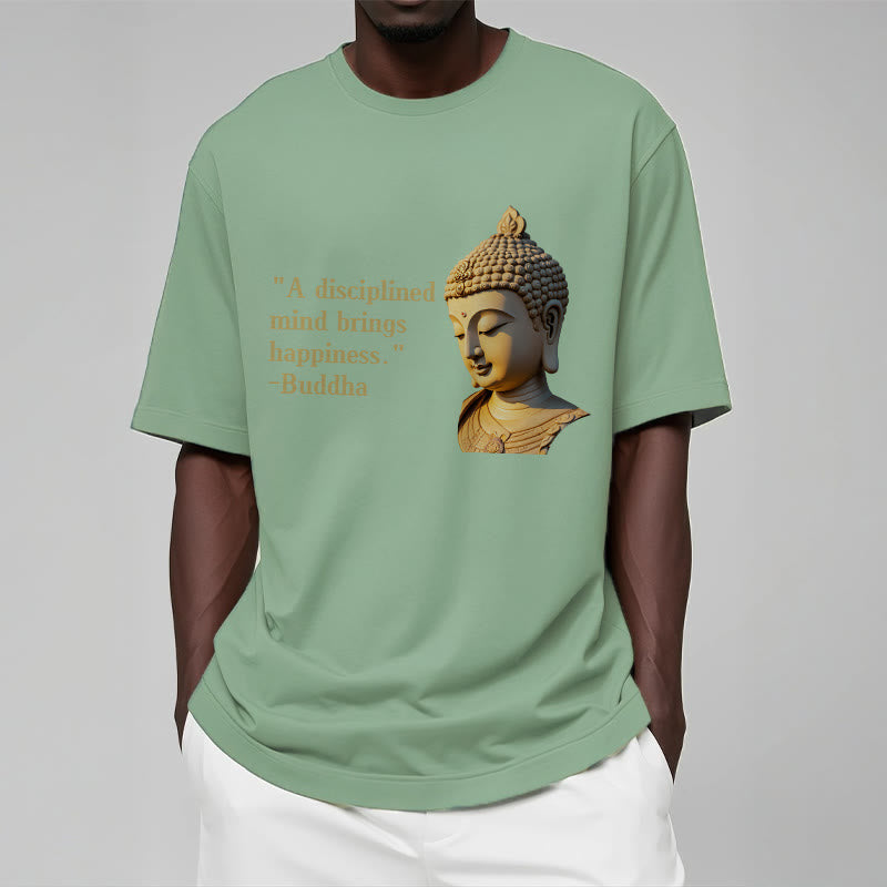 Buddha Stones A Disciplined Mind Brings Happiness Buddha Tee T-shirt - image 15