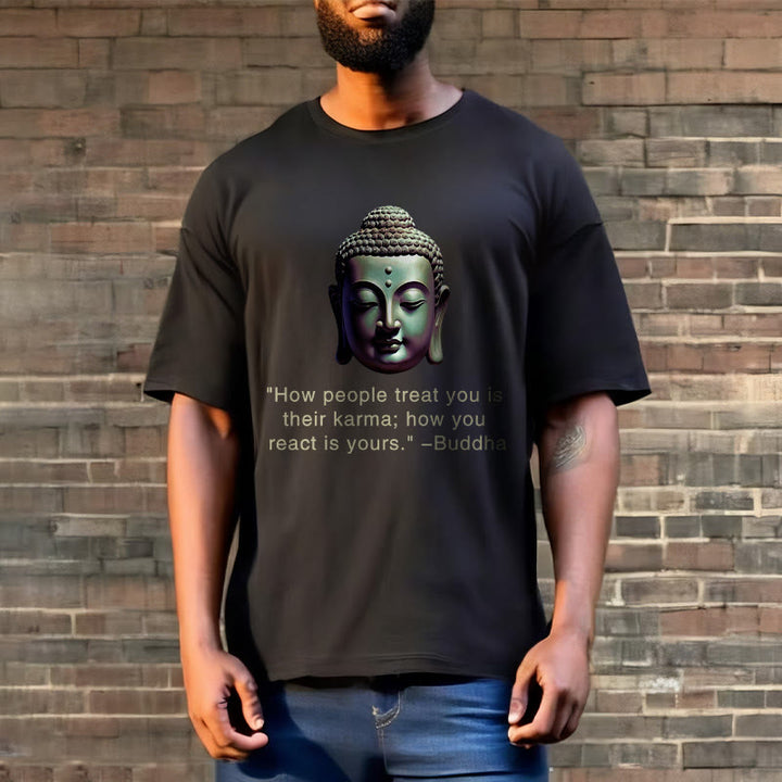 Buddha Stones How People Treat You Is Their Karma Buddha Tee T-shirt - image 2