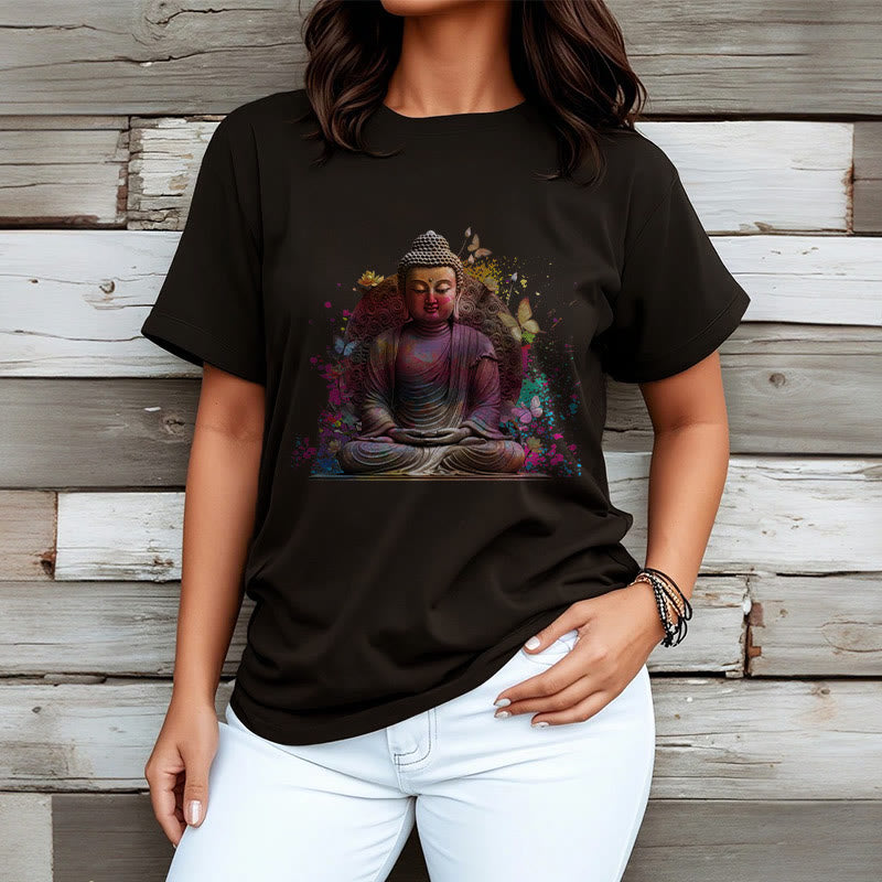 Buddha Stones Butterfly Meditation Buddha Tee T-shirt - image 8