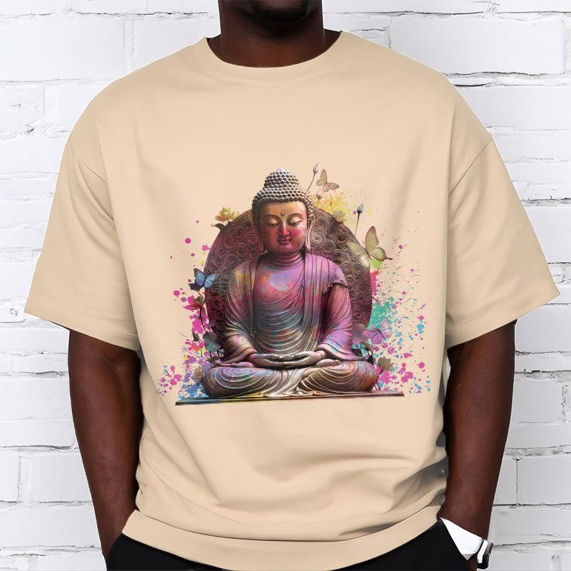 Buddha Stones Butterfly Meditation Buddha Tee T-shirt - image 1