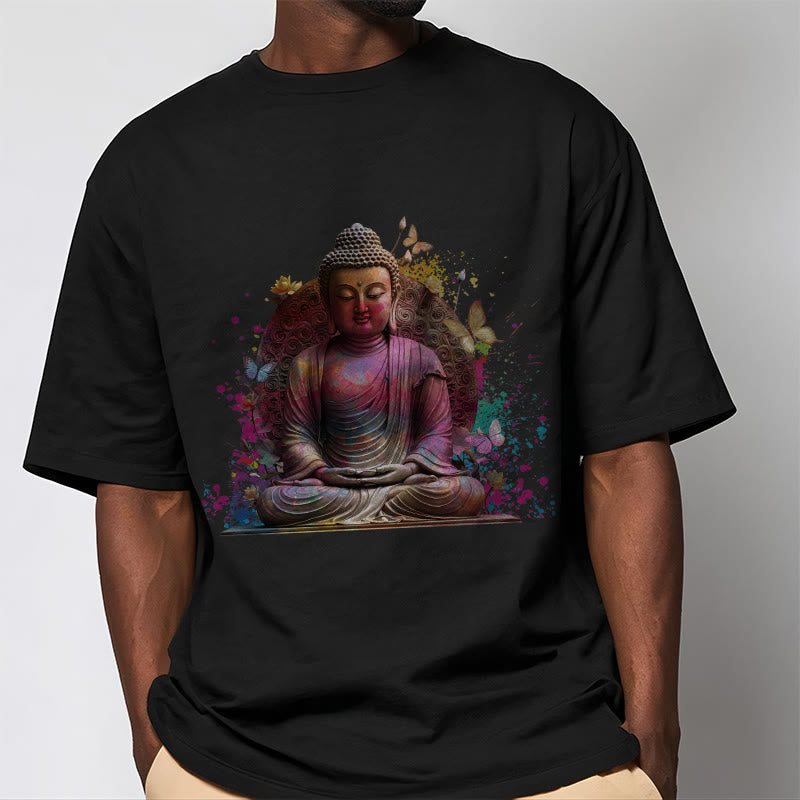 Buddha Stones Butterfly Meditation Buddha Tee T-shirt - image 6