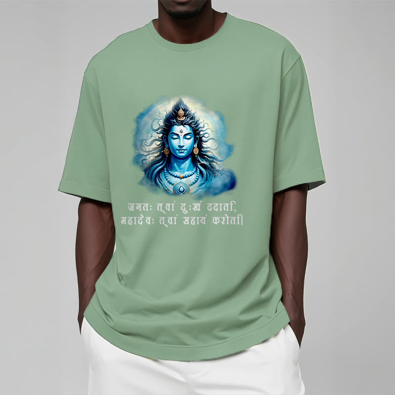 Buddha Stones Sanskrit Mahadev Comes To Your Aid Tee T-shirt - image 14