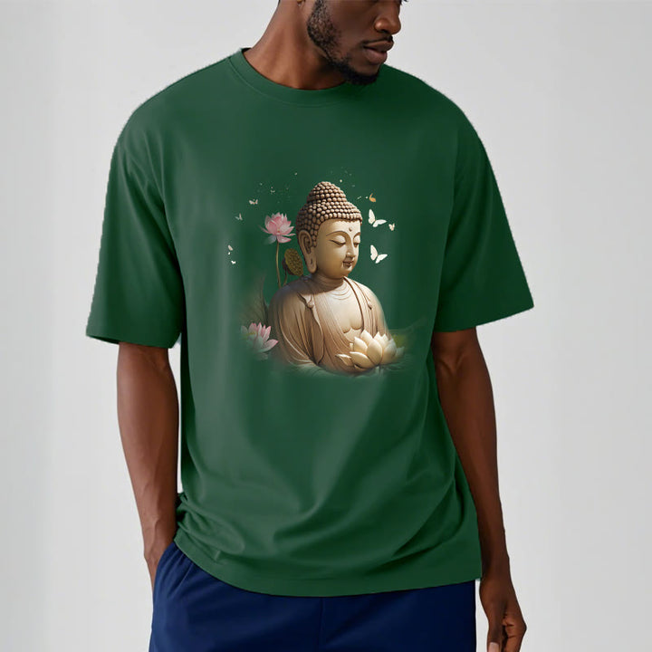 Buddha Stones Lotus Butterfly Meditation Buddha Tee T-shirt - image 10