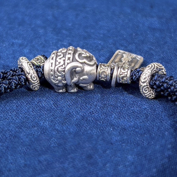 Buddha Stones 925 Sterling Silver Elephant Safe And Well Amulet Charm Strength Bracelet - image 10