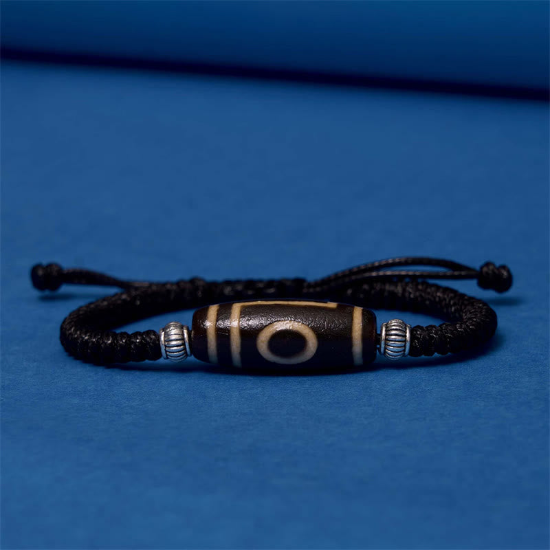Buddha Stones Tibetan Nine-Eye Dzi Bead Three-eyed Dzi Bead Wealth Protection Rope Bracelet - image 12