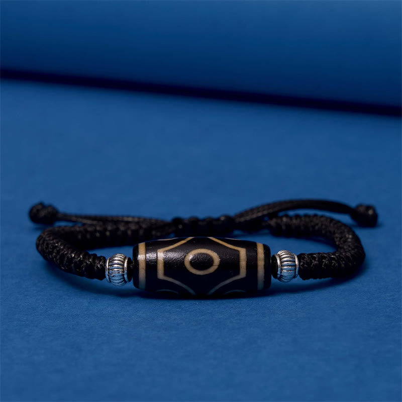 Buddha Stones Tibetan Nine-Eye Dzi Bead Three-eyed Dzi Bead Wealth Protection Rope Bracelet - image 26