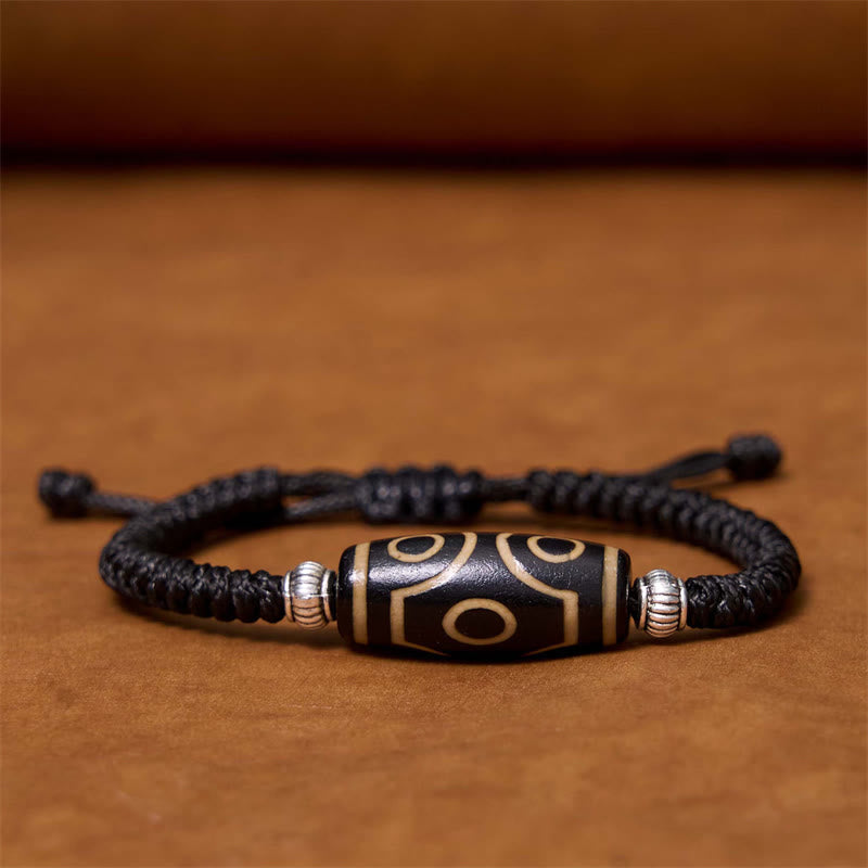 Buddha Stones Tibetan Nine-Eye Dzi Bead Three-eyed Dzi Bead Wealth Protection Rope Bracelet - Six-eye Dzi Bead(Wrist Circumference 14-16cm) - image 22