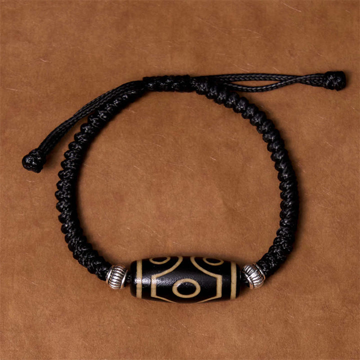 Buddha Stones Tibetan Nine-Eye Dzi Bead Three-eyed Dzi Bead Wealth Protection Rope Bracelet - image 23