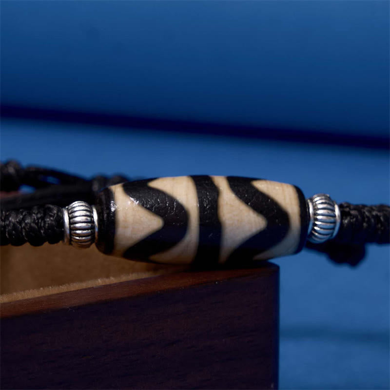 Buddha Stones Tibetan Nine-Eye Dzi Bead Three-eyed Dzi Bead Wealth Protection Rope Bracelet - image 31