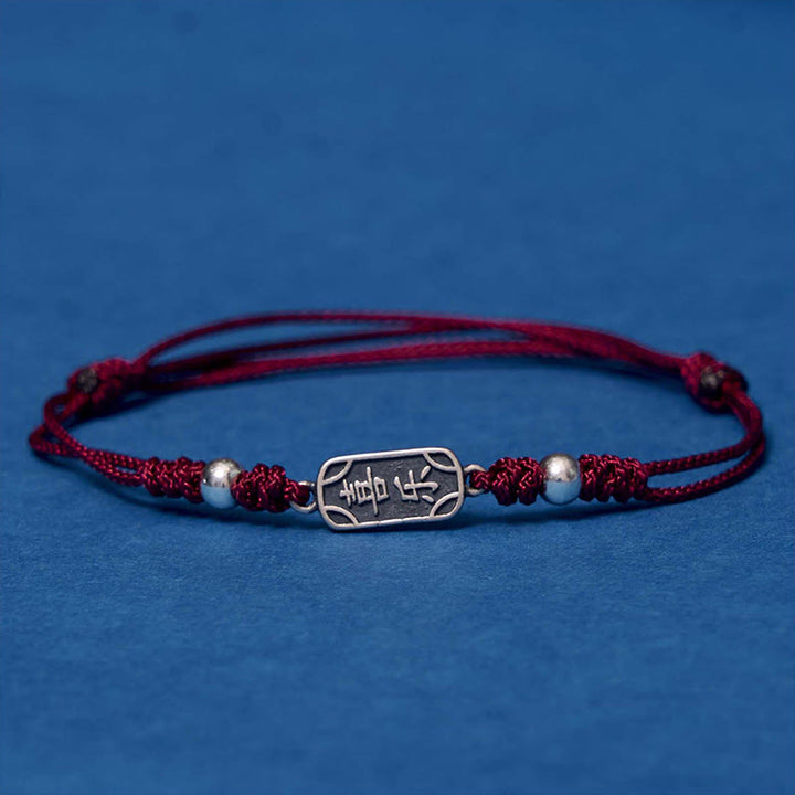 Buddha Stones Handmade 925 Sterling Silver Peace And Joy Safe Well Protection Braided Bracelet - image 2