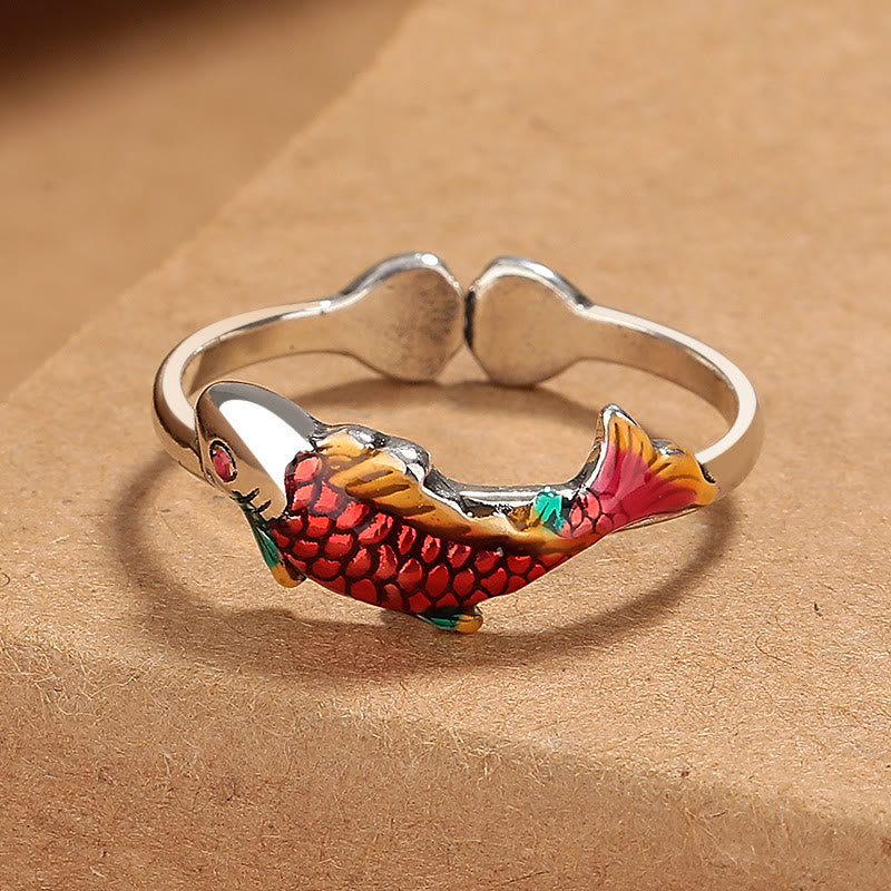 Buddha Stones Luck Koi Fish Wealth Prosperity Ring - Luck Koi Fish(Adjustable) - image 0