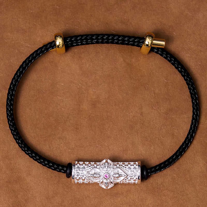 Buddha Stones Copper Luck Red String Bracelet - Silver Black String(Wrist Circumference: 14-20cm) - image 38