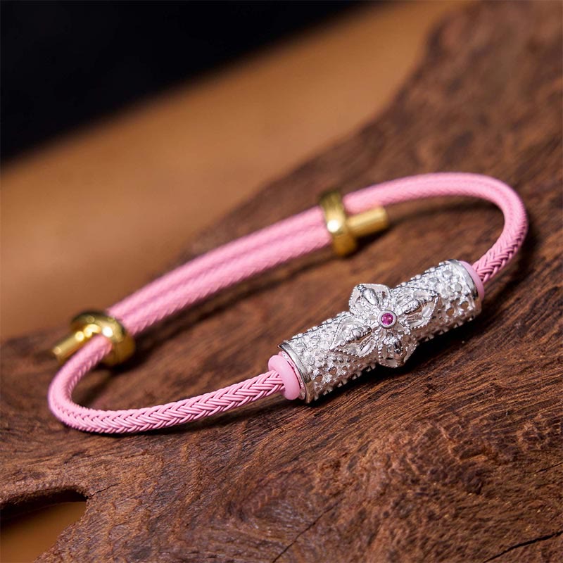Buddha Stones Copper Luck Red String Bracelet - Silver Pink String(Wrist Circumference: 14-20cm) - image 59