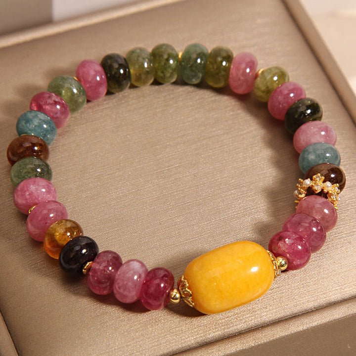 Buddha Stones Natural Tourmaline Topaz Positive Bracelet - Tourmaline(Wrist Circumference: 15-17cm) - image 0
