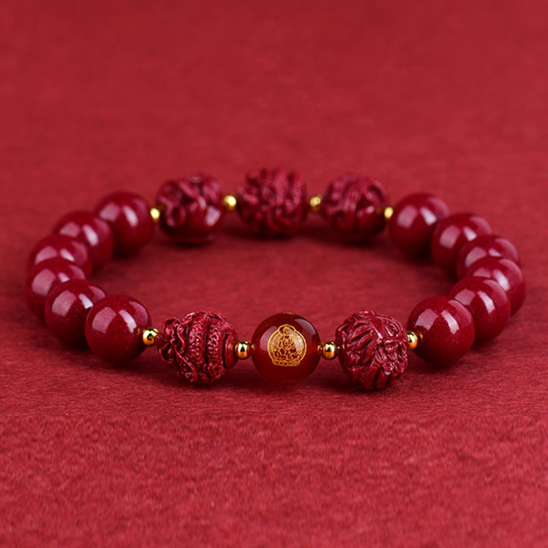 Buddha Stones Chinese Zodiac Cinnabar Keep Away Evil Spirits Blessing Bracelet - image 17