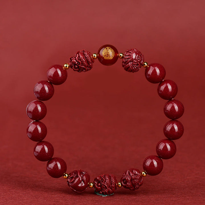 Buddha Stones Chinese Zodiac Cinnabar Keep Away Evil Spirits Blessing Bracelet - image 18