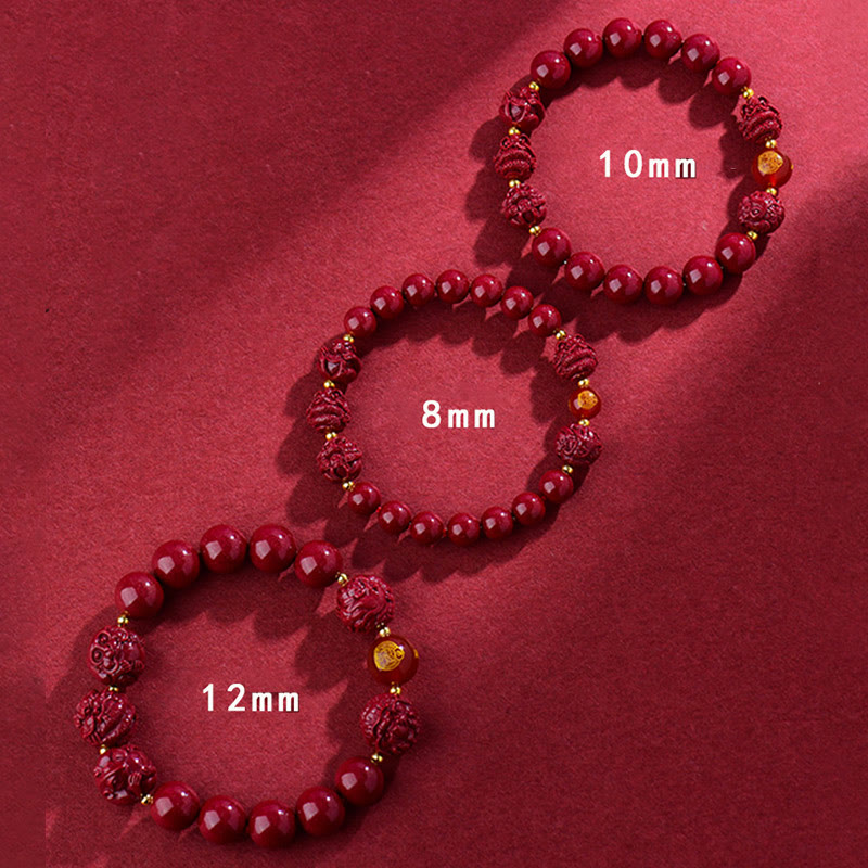 Buddha Stones Chinese Zodiac Cinnabar Keep Away Evil Spirits Blessing Bracelet - image 13