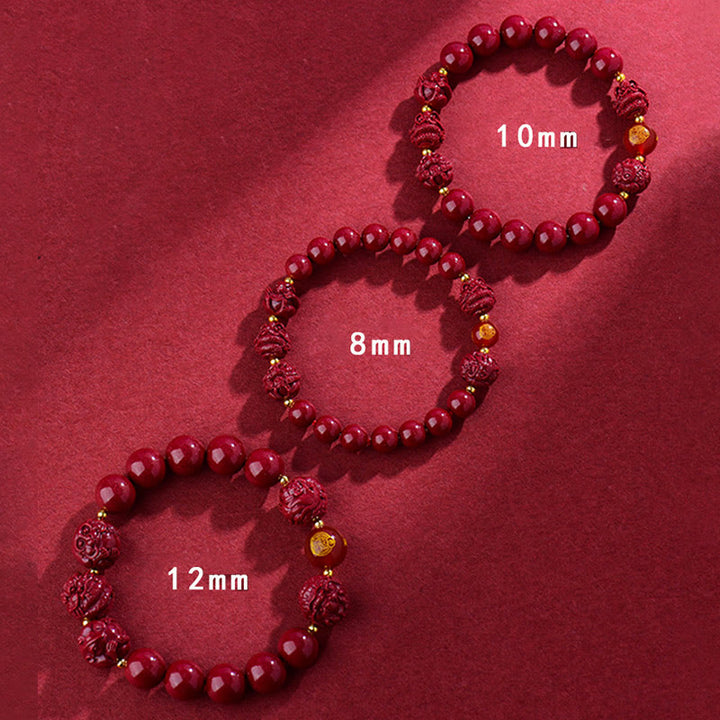 Buddha Stones Chinese Zodiac Cinnabar Keep Away Evil Spirits Blessing Bracelet - image 13