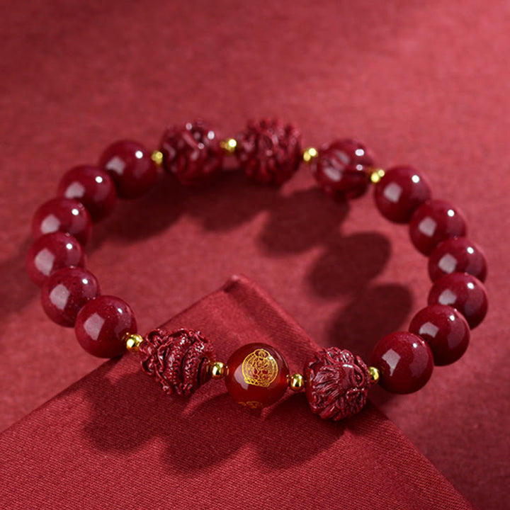 Buddha Stones Chinese Zodiac Cinnabar Keep Away Evil Spirits Blessing Bracelet - image 20