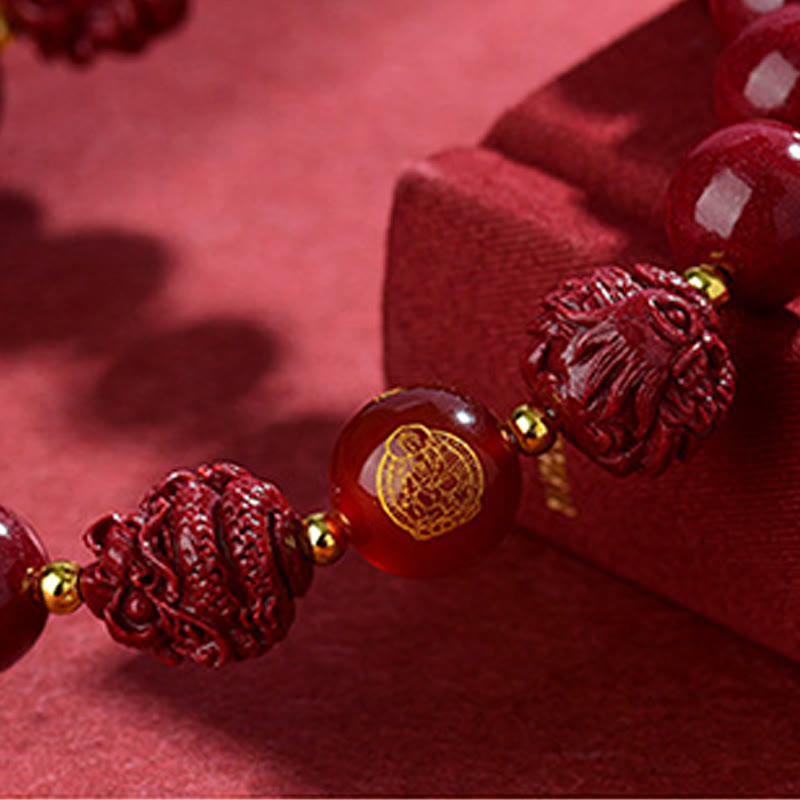 Buddha Stones Chinese Zodiac Cinnabar Keep Away Evil Spirits Blessing Bracelet - image 16