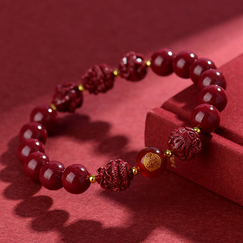Buddha Stones Chinese Zodiac Cinnabar Keep Away Evil Spirits Blessing Bracelet - image 19