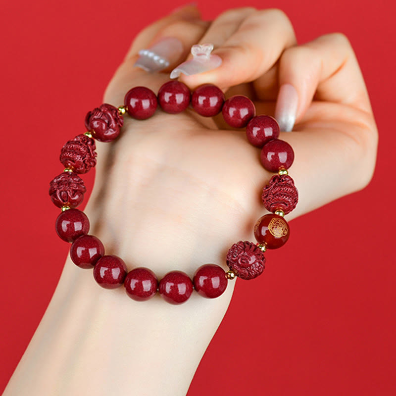 Buddha Stones Chinese Zodiac Cinnabar Keep Away Evil Spirits Blessing Bracelet - image 21