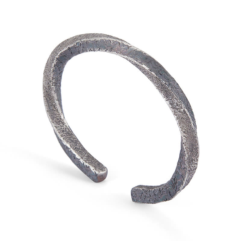 Buddha Stones Retro 999 Sterling Silver Möbius Loop Eternal Love Cuff Bracelet Bangle - image 2